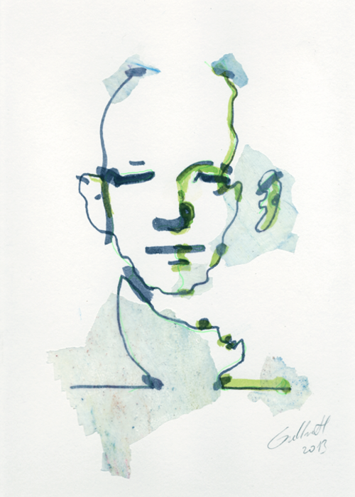 Porträt von Andreas Uhse Zeichnung von Uwe Grellneth Porträt von Andreas Uhse Zeichnung von Uwe Grellneth