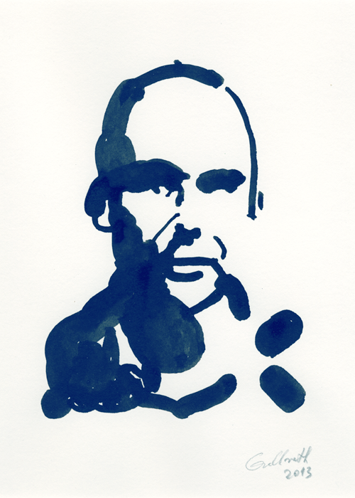 Porträt von Peter Schroeder Zeichnung von Uwe Grellneth Porträt von Peter Schroeder Zeichnung von Uwe Grellneth