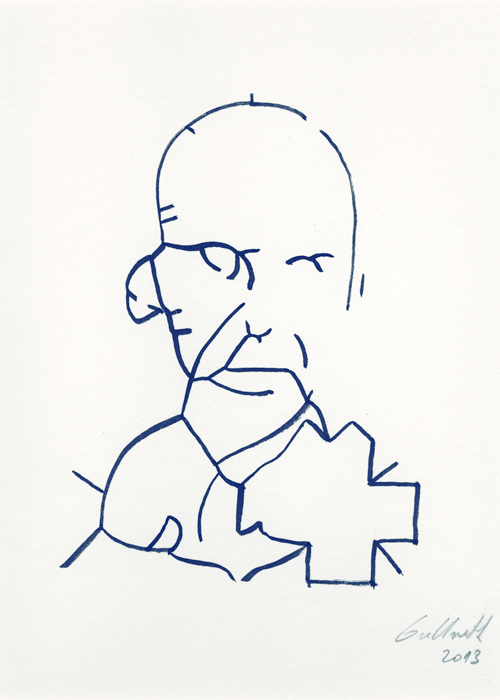 Porträt von Peter Schroeder Zeichnung von Uwe Grellneth Porträt von Peter Schroeder Zeichnung von Uwe Grellneth